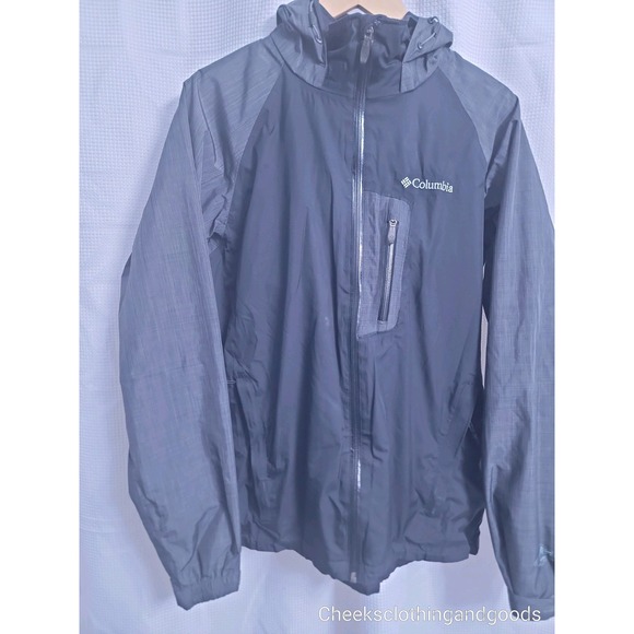Columbia Omni-teck Blk/Gray Hooded Coat Men's size MEDIUM* - Picture 3 of 8